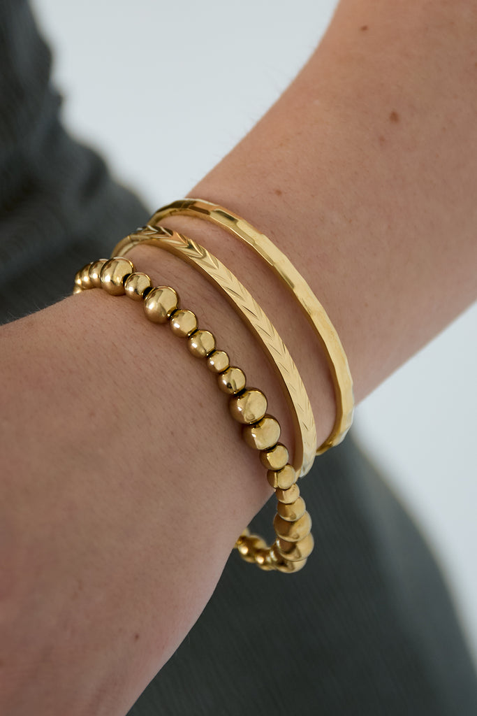 Armband van roestvrij staal, geometrisch, goudkleurige dames armband. Verkrijgbaar bij Optiwatch.nl