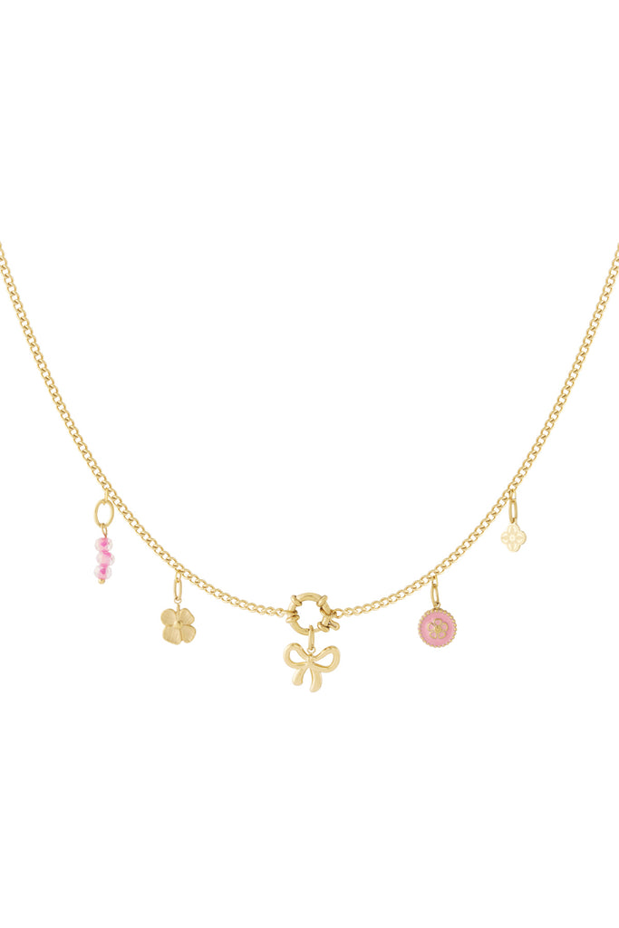 DIY ketting met strikje, goudkleurige dames ketting. Verkrijgbaar bij Optiwatch.nl