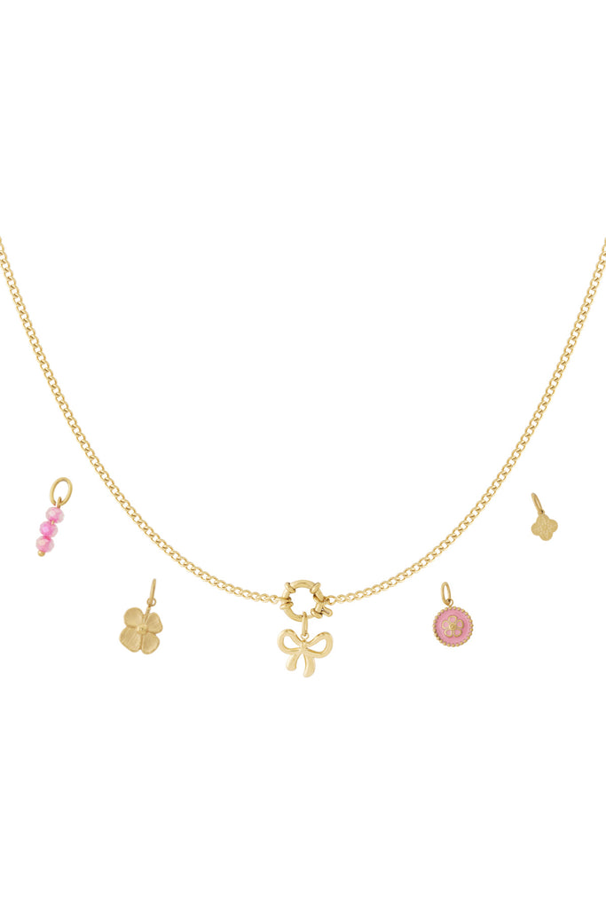 DIY ketting met strikje, goudkleurige dames ketting. Verkrijgbaar bij Optiwatch.nl