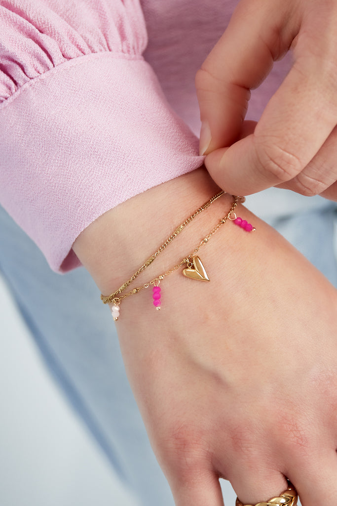 Dubbele liefde armband, goudkleurige armband dames. Verkrijgbaar bij Optiwatch.nl