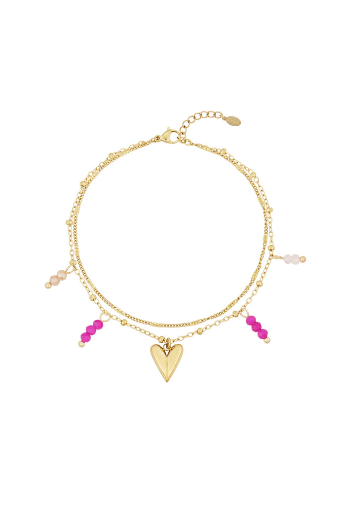 Dubbele liefde armband, goudkleurige armband dames. Verkrijgbaar bij Optiwatch.nl