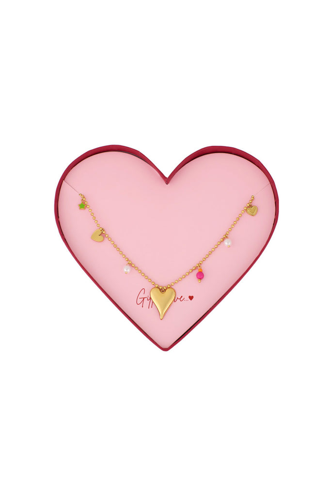 Gift of love stainless steel ketting. Goudkleurige ketting dames. Verkrijgbaar bij Optiwatch.nl