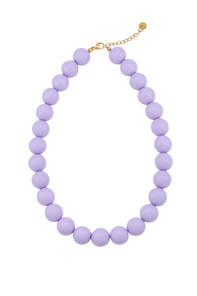 Grote gekleurde ketting lila, kralen ketting dames. Verkrijgbaar bij Optiwatch.nl