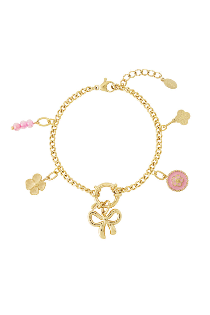 Leuke vlinderdas DIY armband goudkleurige dames bedelarmband, verkrijgbaar bij Optiwatch.nl