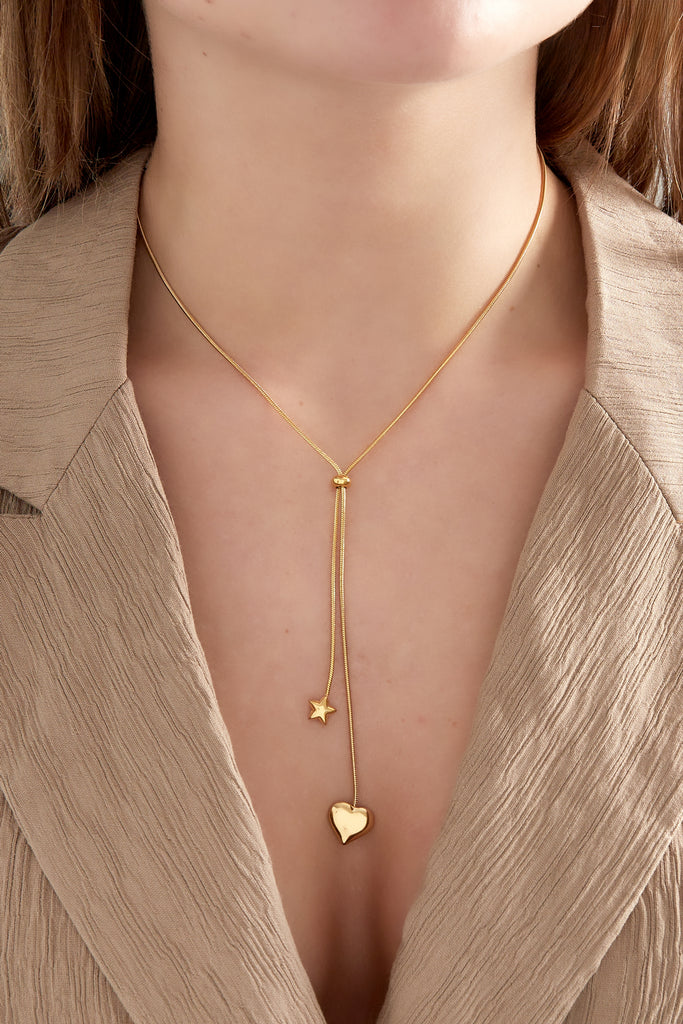 Twinkling Heart Ketting – Moderne Damesketting. Goudkleurige ketting dames. Verkrijgbaar bij Optiwatch.nl